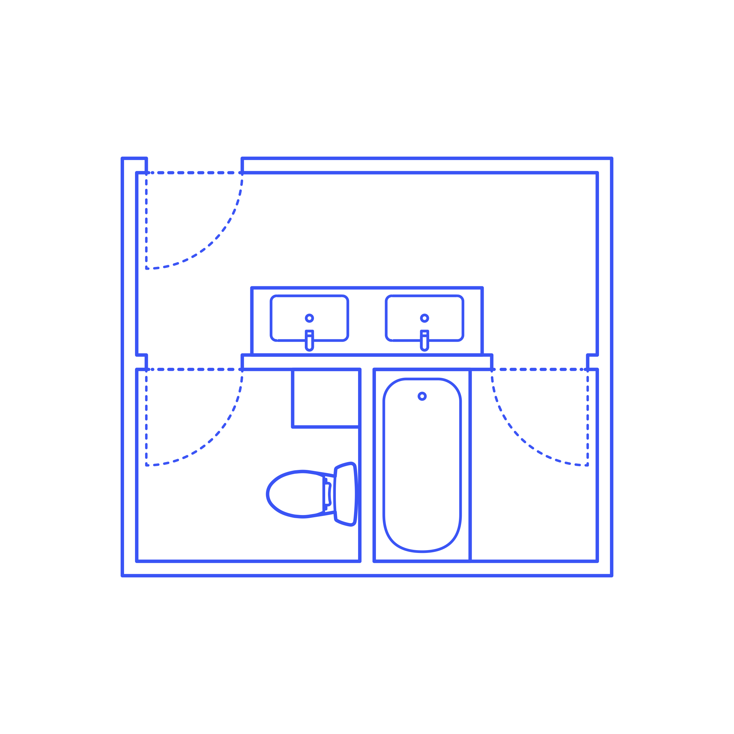 Layouts Bathrooms Primary Split U Shape Line Art Svg Vector Free Vectors